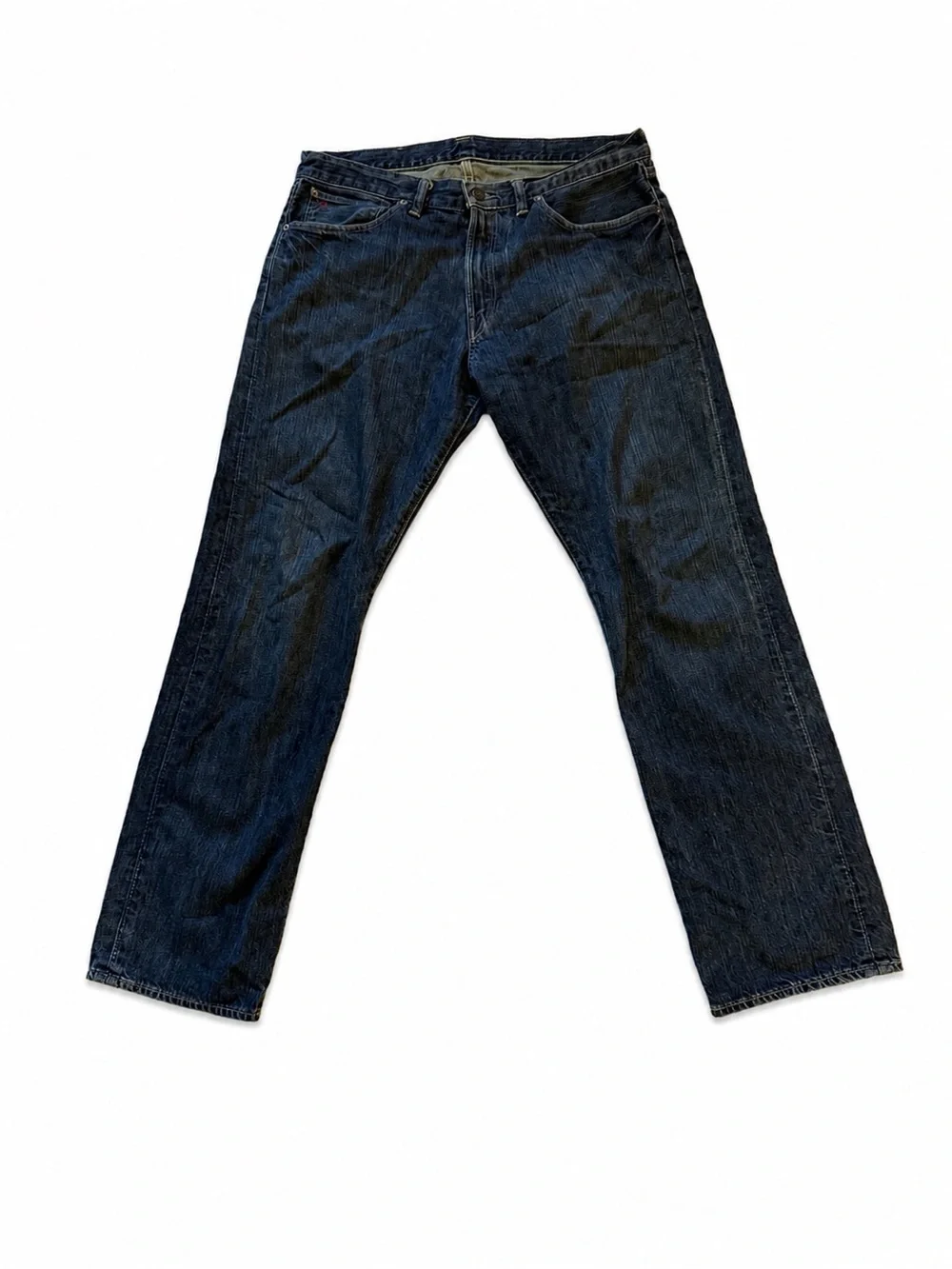 Vintage Polo Ralph Lauren Denim Jeans Mens 35x32 Straight Leg Blue 100% Cotton